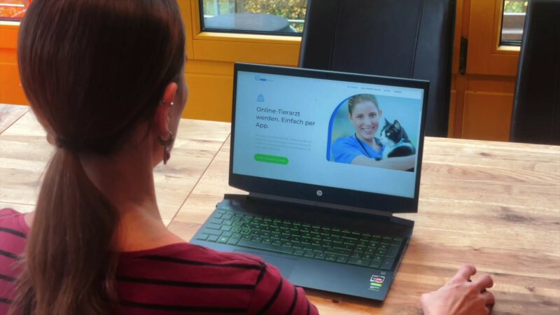 Andrea Arbeit am Laptop 2022